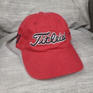 Titleist Footjoy FJ Hat Golf Cap Red Black Pro V1 Strapback Adult‎ One Size
